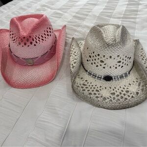 Stylish Pink and White Cowgirl Hats. Get both!